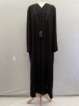 Black beaded abaya jacket full length