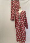 New with tag Khaadi redish pink patterned shalwar kameez set