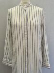 Tavin white and blue pinstripe long shirt full length view