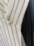 Tavin white and blue pinstripe long shirt full length view