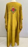 Yellow applique floral kaftan