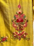 Yellow applique floral kaftan