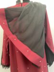 Burgundy & black abaya with matching hijab close