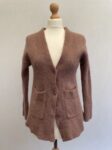 soft and cosy Cos mulberry purple/pink alpaca and wool knitted cardigan with 3 button closure and two pockets, preloved in excellent condition, size S