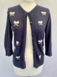 D.P navy knit bow cardigan