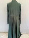 Green crinkle flared abaya