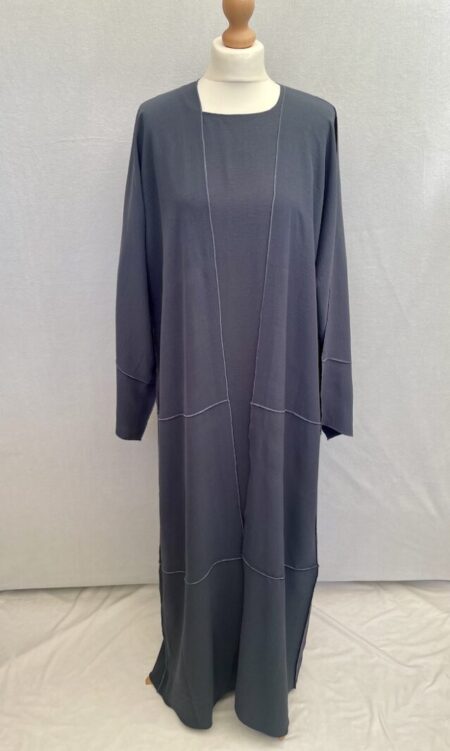 Grey 2 piece abaya and underdress in as new condition, one size