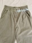 M&S short olive green:grey mum trousers full view