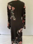 Tavin black floral dress with flared sleeves full view