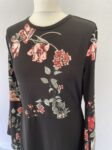 Tavin black floral dress with flared sleeves full view