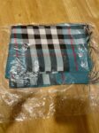 chequered turquiose long hijab