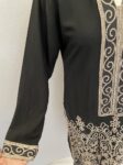 Black applique detail kurta full view