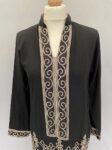 Black applique detail kurta full view