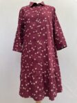 Brakeburn floral cord dress burgundy full