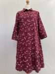 Brakeburn floral cord dress burgundy full