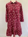 Brakeburn floral cord dress burgundy full