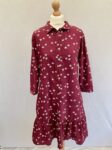 Brakeburn floral cord dress burgundy full