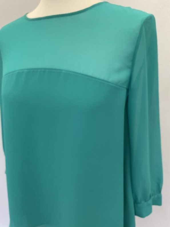 French Connection turquoise blouse, 3/4 length sleeves in size 10