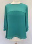 French Connection turquoise blouse full view