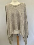 Limited Edition grey chunky knit cape full view