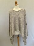 Limited Edition grey chunky knit cape full view