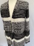 Papaya black and white knit cardigan full view