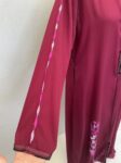 Pink ebroidered moroccan abaya full view 2