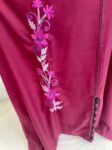 Pink ebroidered moroccan abaya full view 2