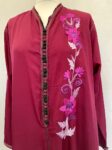 Pink ebroidered moroccan abaya full view 2