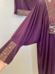 Purple embroidered abaya dress with matching hijab full