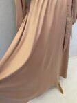 Shein pale pink satin abaya dress full view