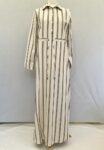 Tavin new with tag brown striped shirt dress abaya front view