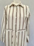 Tavin new with tag brown striped shirt dress abaya front view